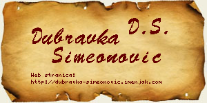Dubravka Simeonović vizit kartica